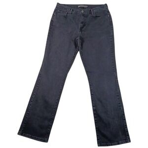 Levis 505 Jeans Womens 12 Gray Charcoal‎ Wash High Rise Straight Leg Denim Pants